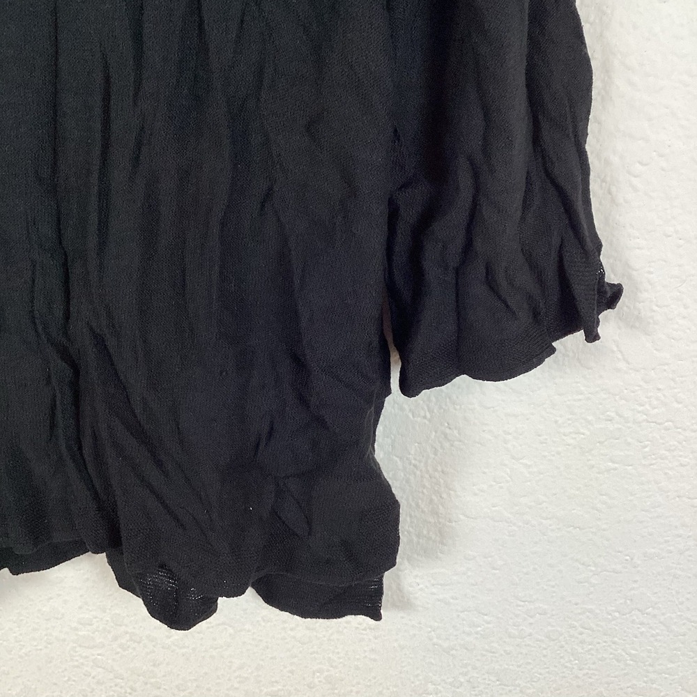 J.Jill Womens Sweater Sz L Large Petite 3/4 Sleeve Solid Black Excellent - Picture 3 of 7